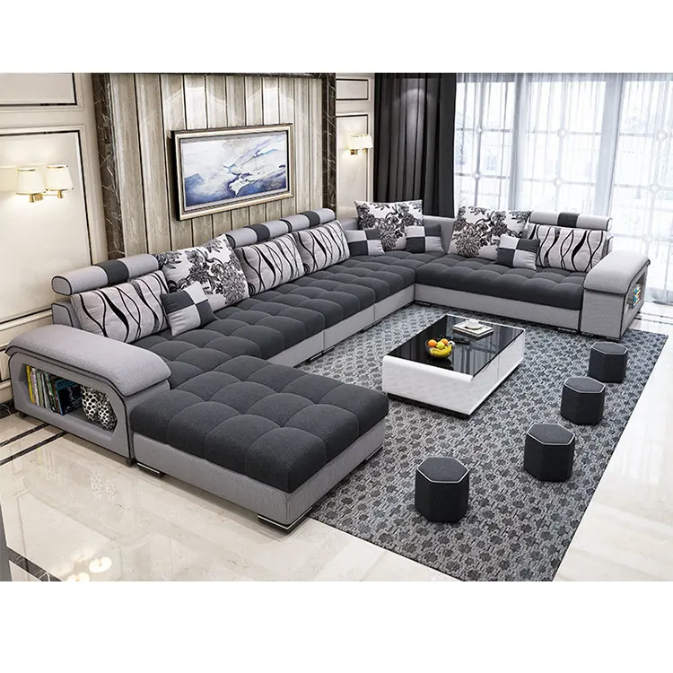 Customizable Furniture Factory Provided Living Room Sofas/Fabric Sofa Bed Royal Sofa set 7 seater living room Furniture designs