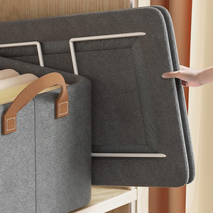 صناديق تخزين قماشية مخصصة لتنظيم الملابس الداخلية والألعاب، قابلة للطي وتستخدم كفاصل للأدراج لتخزين الجينز والملابس في خزانة المنزل - Product Image 2