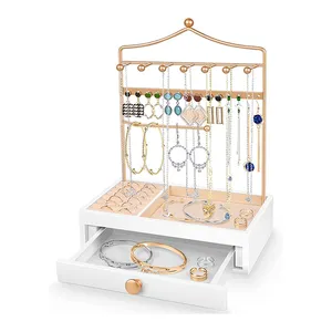 Schmuck organisator mit großer Schublade, Schmuckst änder, Schmuck halter für Halskette, Ringe, Armbänder, Uhren