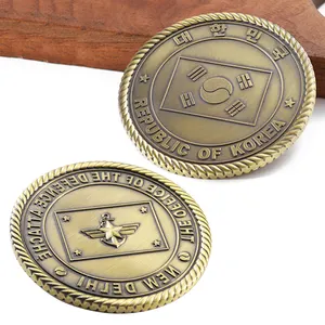 Moeda de desafio para fornecedor de fábrica, moeda de metal com logotipo personalizado, letras e liga, coleta de moedas de metal, estampado 3D de dupla face, moeda de latão