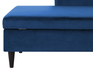 Superficie de tela de <span class=keywords><strong>terciopelo</strong></span> <span class=keywords><strong>azul</strong></span> informal Europea Premium exquisita moderna y patas de madera <span class=keywords><strong>chaise</strong></span> <span class=keywords><strong>longue</strong></span> doméstico - Product Image 2