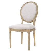 Chaise de café vintage en chêne au design populaire, chaise de banquet européenne en tissu pour hôtel
