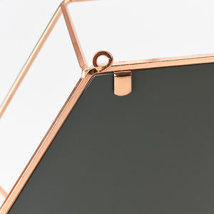 Espejo colgante de pared hexagonal, estantes flotantes de Metal personalizables, oro rosa y plata - Product Image 3
