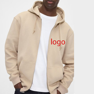 Offre spéciale Sweat à capuche noir pour homme sweats à capuche unisexe avec logo personnalisé fermeture éclair vêtements de rue coupe courte à capuche grande taille en coton épais - Product Image 4