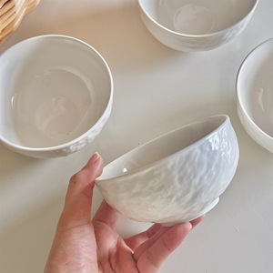 Juego de Tazones de Cerámica Blanca con Diseño de Roca, Apilables, para Arroz, Postre, Vajilla para el Hogar - Product Image 2