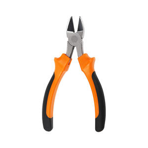 Alicates diagonales con mango naranja y negro de 6 pulgadas, acero al cromo vanadio, mordaza dentada, boca inclinada, medida imperial - Product Image 4