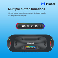 Altavoz Inalámbrico Portátil para Exteriores Miccell SP72 BT6.0, IPX5, Luces LED RGB, Batería de 4500 mAh, Control Táctil, Micrófono Integrado para Fiestas
