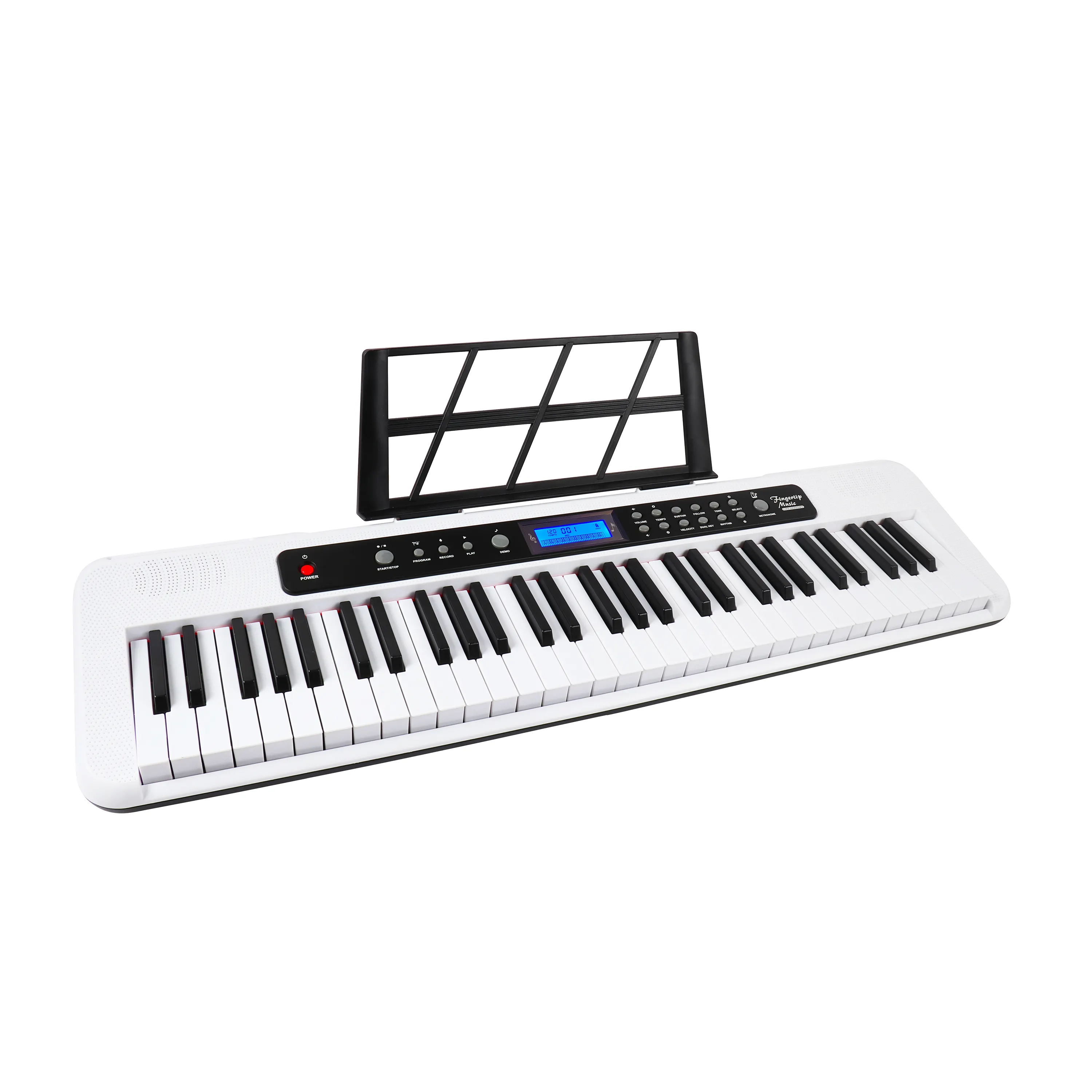 White musical keyboard piano 61 keys standard keyboard synthesizer with touch response and LCD Screen display