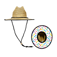 En stock Chapeau de paille d'été pour enfants avec motif de sauveteur, design de bottes de cowboy pour garçons et filles, pour les voyages, la pêche et les activités de plein air