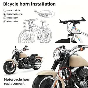 Kit Klaxon Moto Universel 12V Fort 1.5A 105db Étanche, Haut-Parleurs Électriques, Accessoires Essentiels pour Motocyclettes - Product Image 6