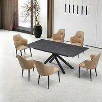 Table à manger extensible au design minimaliste moderne pour la maison, le bureau, l'hôtel, l'appartement, utilisation polyvalente dans le salon