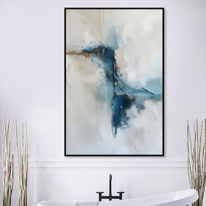 <span class=keywords><strong>Dipinto</strong></span> a Olio Astratto Testurizzato <span class=keywords><strong>Dipinto</strong></span> a Mano - 60x90cm Arte su Tela <span class=keywords><strong>Blu</strong></span> e Oro per Decorazione Parete Soggiorno - Product Image 3