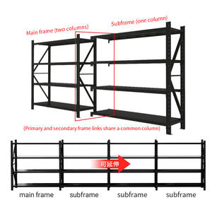 Jigong Racking Estante y bastidores sin pernos de metal ajustable Almacenamiento de almacén Engrosamiento Estante de metal de servicio medio - Product Image 4
