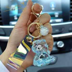 Tracy & Herry <span class=keywords><strong>Fancy</strong></span> <span class=keywords><strong>Acrylic</strong></span> Ánh Sáng Dầu Unicorn Nổi Gói Keychain Mặt Dây Chuyền Dầu Rò Rỉ Aquarium Quà Tặng Sáng Tạo Móc Chìa Khóa Vòng Chìa Khóa - Product Image 2