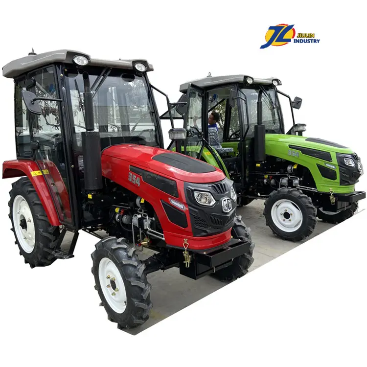 W 35HP 40HP 50HP 25HP mini 4WD JIULIN tarım çiftçi traktör ön uç yükleyici ve kazıcı Dozer kabin traktör