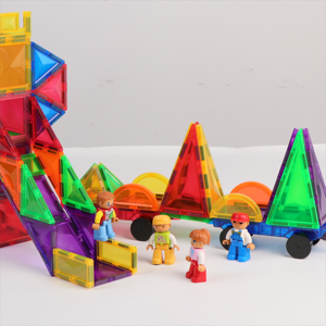 Magplayer 4pcs blocs de construction magnétiques tuiles petites pièces figurines magnétiques ensemble petits hommes avec aimants extra puissants - Product Image 2