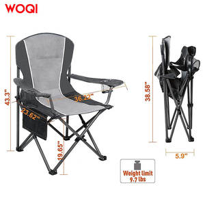 Chaise de camping portable Woqi, légère et pliable, avec structure en aluminium et tissu Oxford, pour jardin et plage - Product Image 3