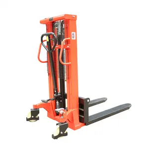 China Supplier Reach Stacker Manual 330-740mm Safe Reliable 1 Ton Hand Hydraulic Unloading Stacker