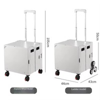 Chariot pliable portable léger à quatre roues, chariot de jardin stable, chariot de camping extérieur pour la plage