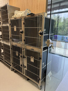 กรงสุนัขสัตว์เลี้ยงสุดหรูกรงสุนัขสำหรับแมวแบบโค้งมนทำจากสเตนเลสสตีลแบบแยกส่วนกล่องปิดกระดุมสไตล์ยอดนิยม - Product Image 5