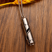 Collier diffuseur de parfum en acier inoxydable, boîte à arôme à bande verticale, pendentif distributeur de senteur d'huiles essentielles pour aromathérapie