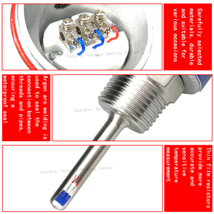 통합 온도 변환기 4-20mA 모듈 온도 센서 프로브 Pt100 열 저항 OEM WZP-231 IP67 스테인리스 - Product Image 2