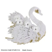 Patch décoratif DIY en tissu brodé de fleurs grandes et élégantes, perles de cygne noir et blanc, pour vêtements BD-024 Chine