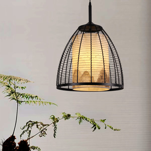 Lampe suspendue d'inspiration zen en forme de cloche, E27, à tête unique, pour éclairage de salle de thé, restaurant, hôtel - Product Image 1