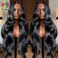 Perruque en cheveux humains naturels, densité 200% 250%, pré-épilée, avec tissages et closure, perruque frontale en dentelle 13x4 pour femmes noires