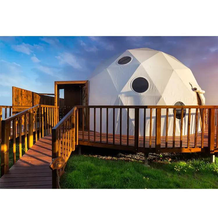 लक्जरी igool तम्बू गुंबद 6m 8m 7m बाथरूम और बेडरूम के साथ डेरा डाले हुए तम्बू