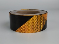 Ruban Réfléchissant Double Face Haute Visibilité à Rayures Diagonales Nid d'Abeille – Film d'Avertissement de Sécurité pour Barrière Routière et Signalisation de Trafic