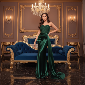 Abito da <span class=keywords><strong>sera</strong></span> 2024 elegante <span class=keywords><strong>alla</strong></span> moda con spalle scoperte da donna nuovo abito a coda di pesce con paillettes verde lavabile per ogni <span class=keywords><strong>sera</strong></span> - Product Image 3