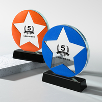 Trophée en cristal K9 personnalisé, nouveau design, haute qualité, écologique, avec cadre en verre, médaille étoile, impression UV, gravure laser, verre artistique coloré