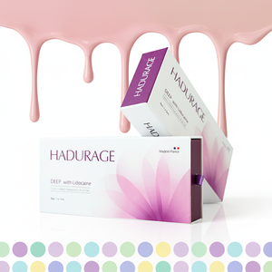 Gel injectable de comblement pour les lèvres et le corps à base d'<span class=keywords><strong>acide</strong></span> <span class=keywords><strong>hyaluronique</strong></span> réticulé Hadurage, volumes 1ml, 2ml, 10ml, 20ml, pour l'action anti-rides et raffermissante - Product Image 1