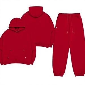 Ensemble de survêtements de sport unisexe respirant, sweat-shirt à manches courtes et pantalon de survêtement, automne-hiver, deux pièces, grande taille - Product Image 2