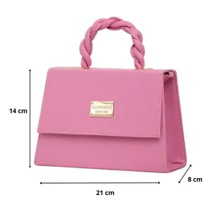 Bolso Bandolera Rosa Fana Lena de 7 Pulgadas, Cierre de Cremallera, Estilo Moderno para Mujer, Verano, Vegano, Correa Única - Product Image 1