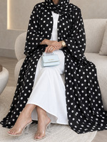 Abaya traditionnelle pour femmes F-41, respirante, élégante, décontractée, manteau d'été avec pois