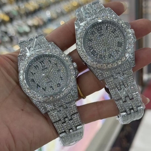 <span class=keywords><strong>Reloj</strong></span> de Lujo Hip Hop con Diamantes de Imitación, Cuarzo, Acero Inoxidable, Esfera con Indicador de Fecha/Día, Resistente al Agua 3BAR - Product Image 4