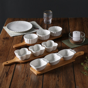 <span class=keywords><strong>Assiette</strong></span> à fruits <span class=keywords><strong>en</strong></span> céramique, 3 compartiments, sauce soja, trempage, décoration de table, <span class=keywords><strong>assiette</strong></span> à fruits, <span class=keywords><strong>assiette</strong></span> à collation de restaurant - Product Image 3