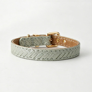 Luxury Woven Leather Dog & Cat <b>Collar</b> Adjustable Soft Neck Strap with High-quality Hardware Modern Simple Fashionable <b>Pet</b> <b>Collar</b> - Product Image 3