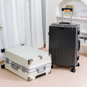 カスタム20/22/24/26インチジッパーなしコンビネーションロック付きスーツケース付きトロリーケースアルミフレーム荷物卸売り価格 - Product Image 1