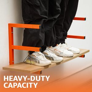 Scaffale porta legname da parete pieghevole resistente, organizer in metallo per garage e casa - Product Image 5