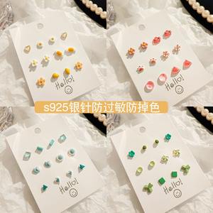 ต่างหูเงินแฟชั่นปี 2023 ดีไซน์สวยน่า<span class=keywords><strong>รัก</strong></span> สไตล์ INS สีลูกกวาด ชุดต่างหูเซรามิกสำหรับ<span class=keywords><strong>ผู้หญิง</strong></span> - Product Image 2