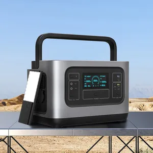 Sistem Energi surya luar ruangan aman AC 110V 220V LiFePO4 UPS cadangan surya 1000W stasiun daya portabel dengan panel surya lipat
