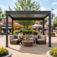 Jiake 6063-T5 Aluminium-Pergola mit Motorisiertem Lamellendach für Vergnügungsparks, Plätze, Terrassen, Außenbereiche, Pavillons und Terrassenüberdachungen