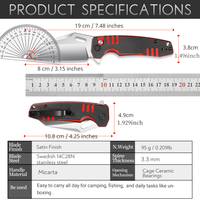 LONSDOW Micarta Saplı Kampçılık Açık Hava Katlanır Bıçak Büyük Boy Düğme Kilidi Kaliteli DIY Av Bıçağı 14C28N Çelik Cep Bıçakları