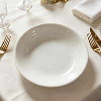 Assiette creuse en porcelaine blanche unie, plusieurs tailles, coupe en céramique pour steak et soupe, idéale pour la restauration et les buffets – Vente directe usine en gros