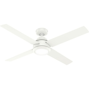 Modern 52-inch AC/DC indoor <b>ceiling</b> <b>fan</b> <b>with</b> LED light and <b>remote</b> control, 4 blades, metal body, suitable for dining room - Product Image 1