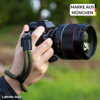 Sangle de poignet robuste pour appareil photo, en nylon réglable avec protection en cuir pour appareils photo reflex numériques et hybrides