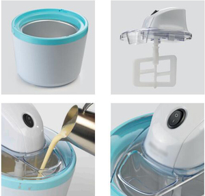 Machine à glaces automatique classique de 1,2 L, bleu ciel, pour la fabrication de glaces molles à domicile - Product Image 3